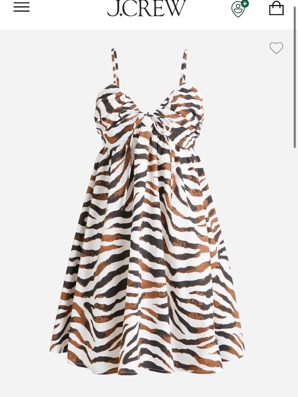 Keyhole mini dress in zebra stripe